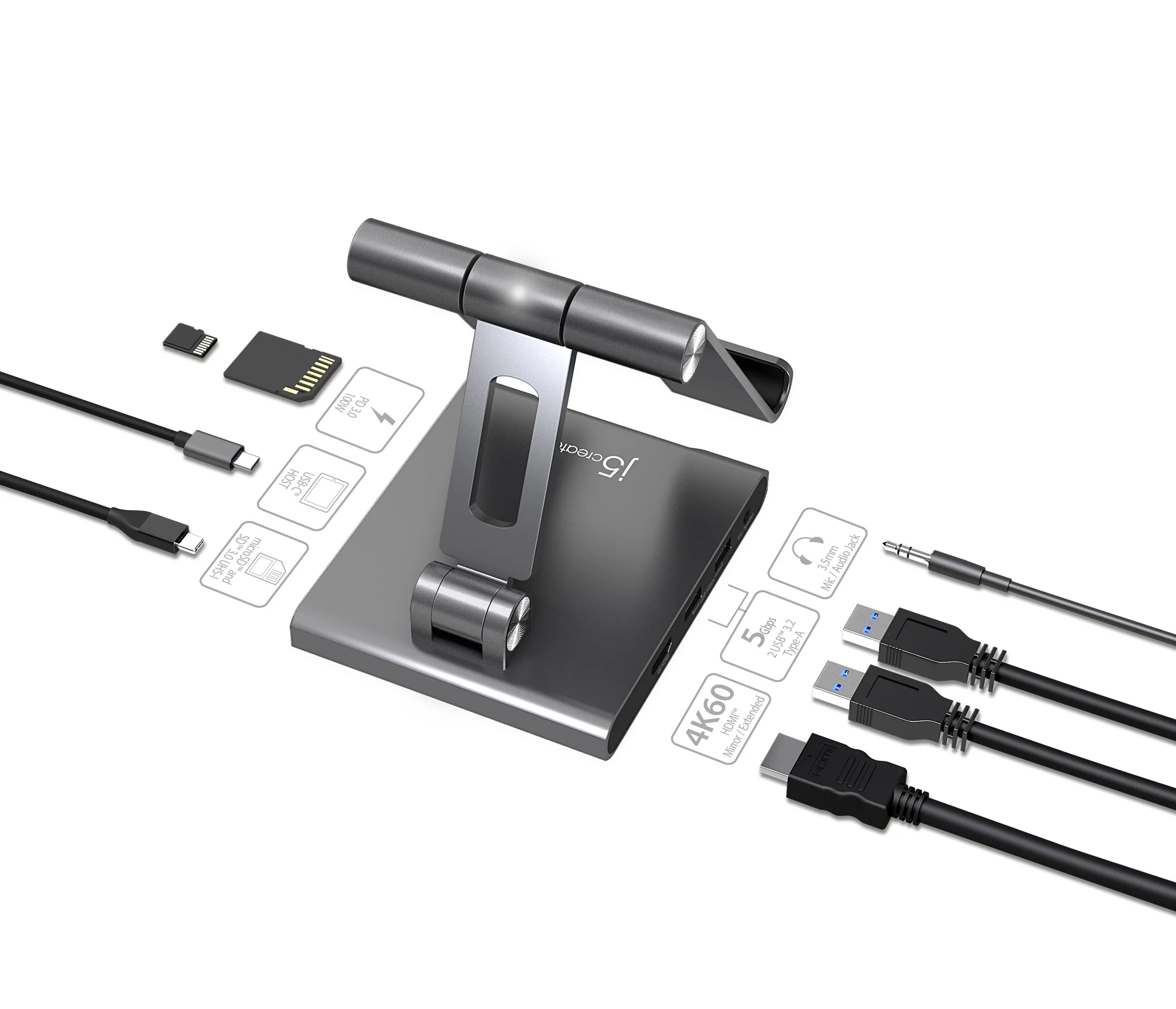 MULTI-ANGLE STAND WITH DOCKING STATION FOR IPAD PRO SPACE GREY