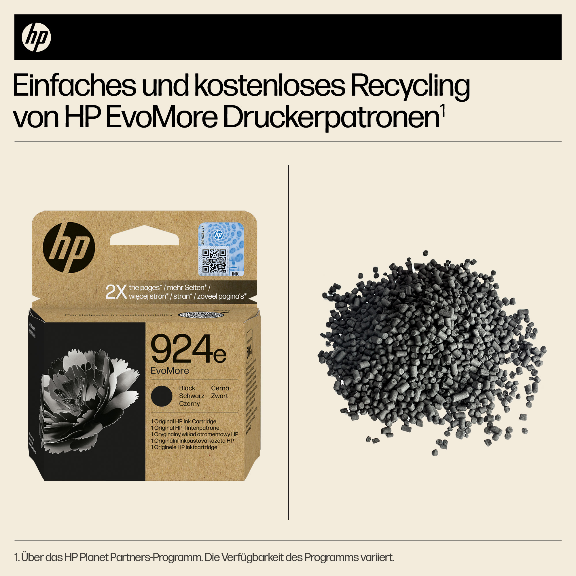 HP 924e Schwarz Tintenpatrone EvoMore