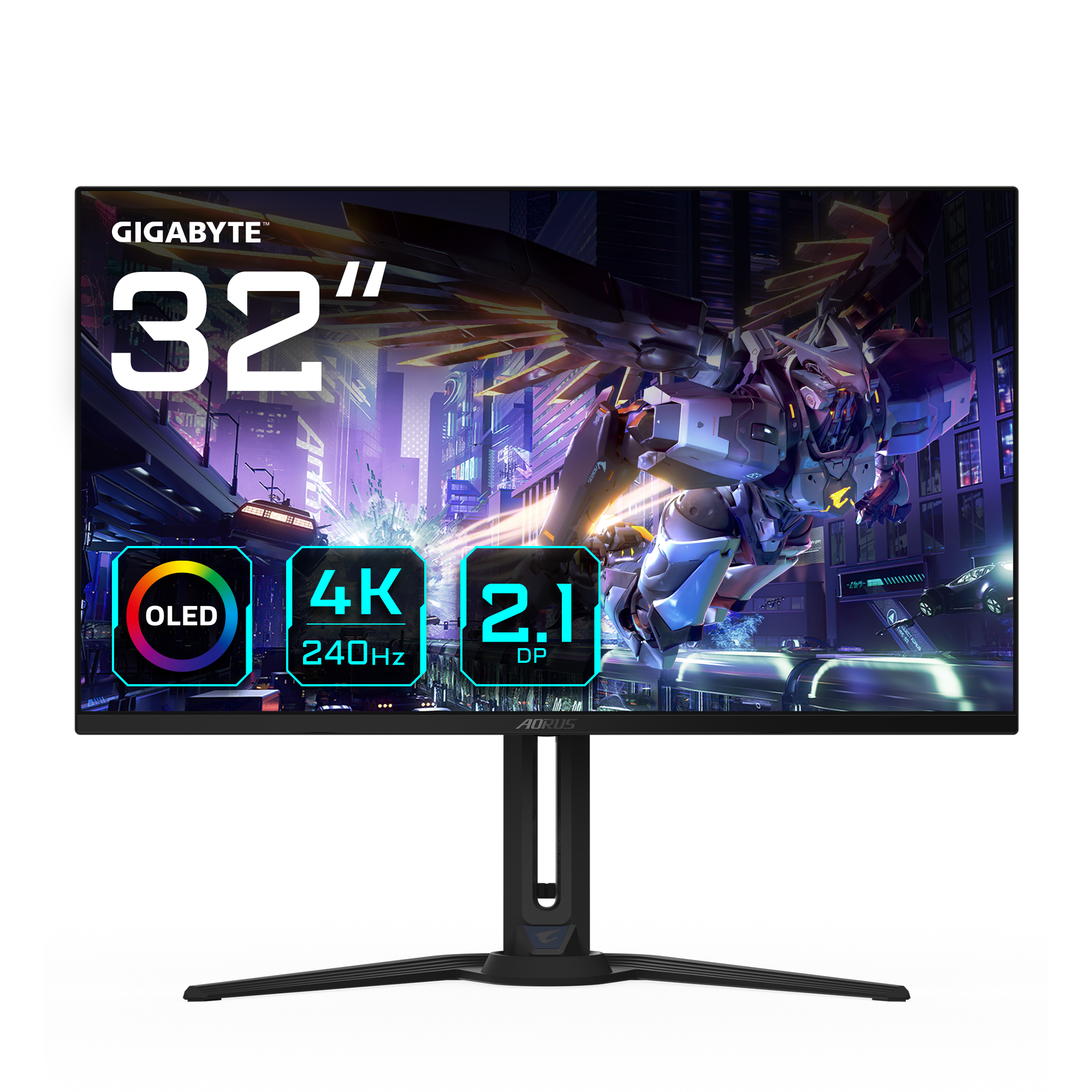 GIGABYTE AORUS FO32U2P 80,01cm 31,5Zoll OLED 3840x2160 UHD 240Hz 250cd/m2 2xHDMI 2.1 1xDP 2.1 1xDP 1x4