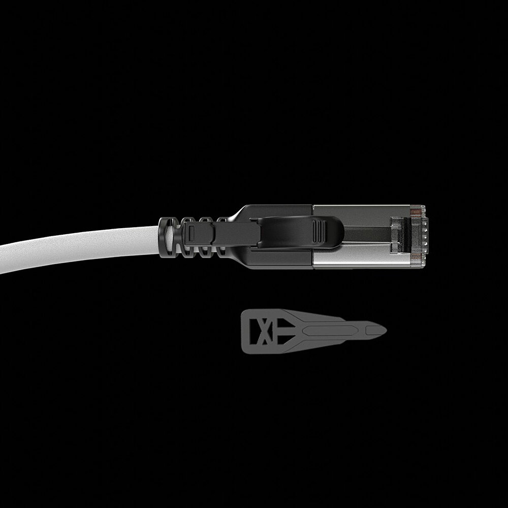 LINDY Patchkabel Cat.6A S/FTP grau 0,5m verriegelbar