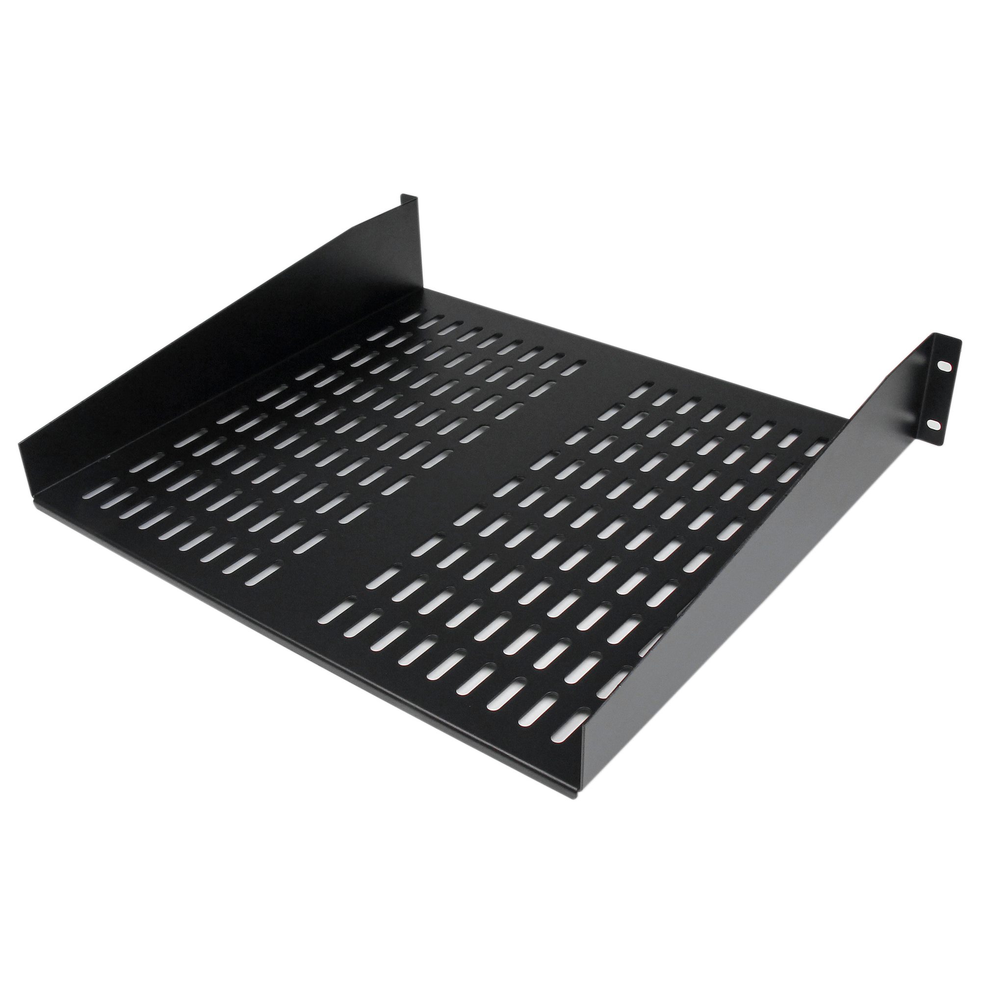 STARTECH.COM 2U 16in Universal Vented Rack Mount Cantilever Shelf - Fixed Server Rack Cabinet Shelf - 50lbs / 22kg