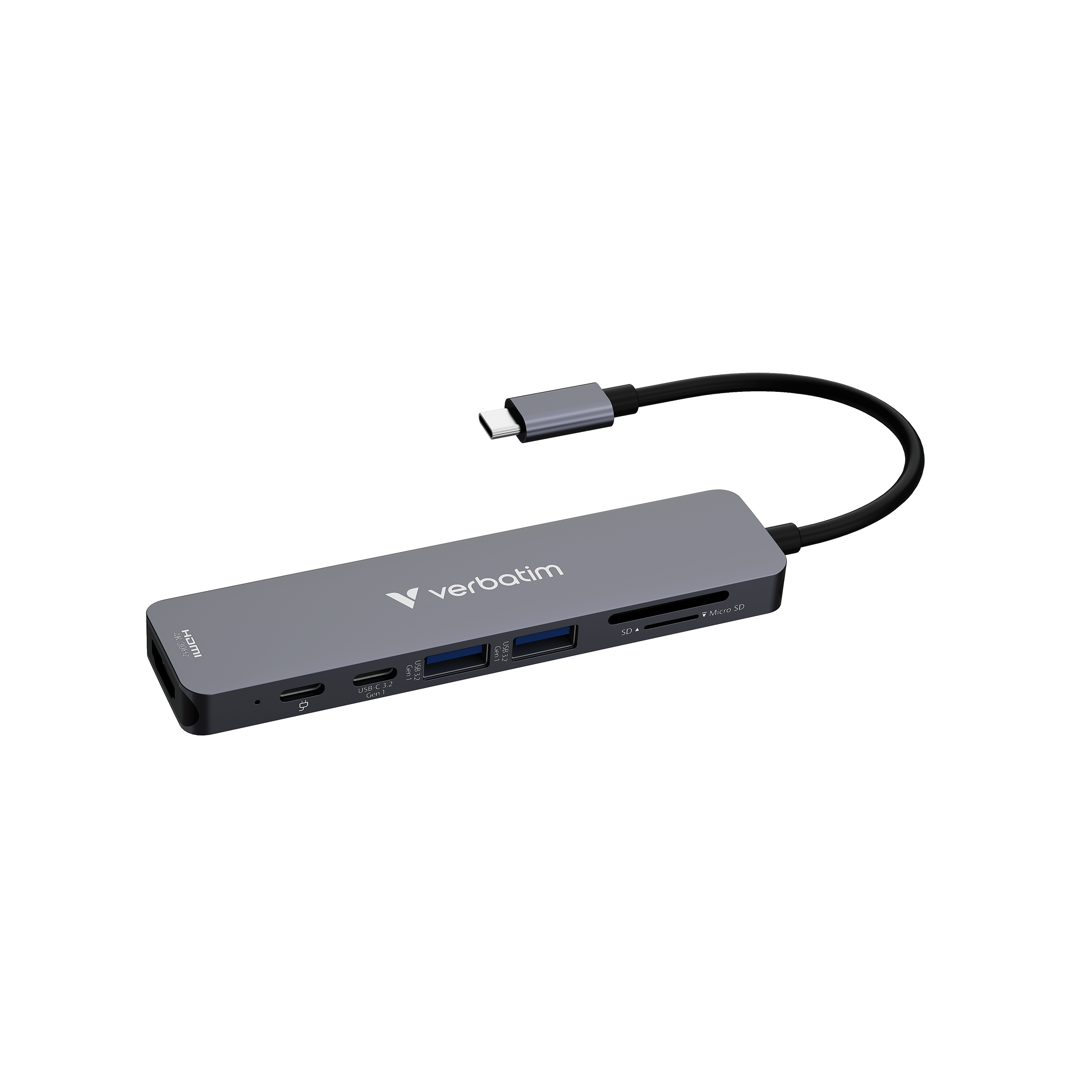 Verbatim Essentials Multiport HUB 32158 7-Port HDMI 5000 Mbit/s Grau