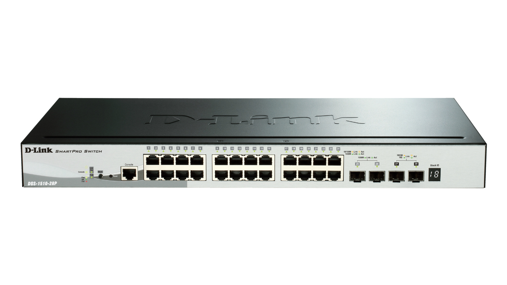 Switch 440mm D-Link DGS-1510-28P 2*SFP/2*SFP+/24*GE PoE retail