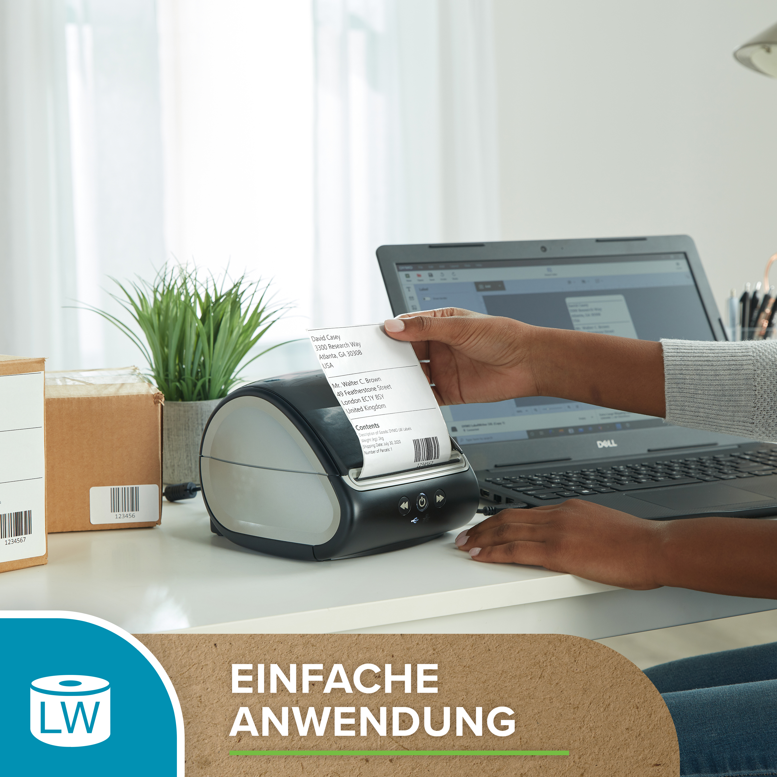 DYMO Etikettenrolle für Etikettendrucker weiß, 102,0 x 210,0 mm, 1 x 140 Etiketten