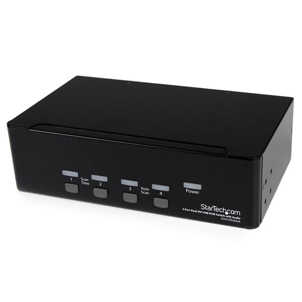 4 PORT DUAL DVI USB KVM SWITCH IN