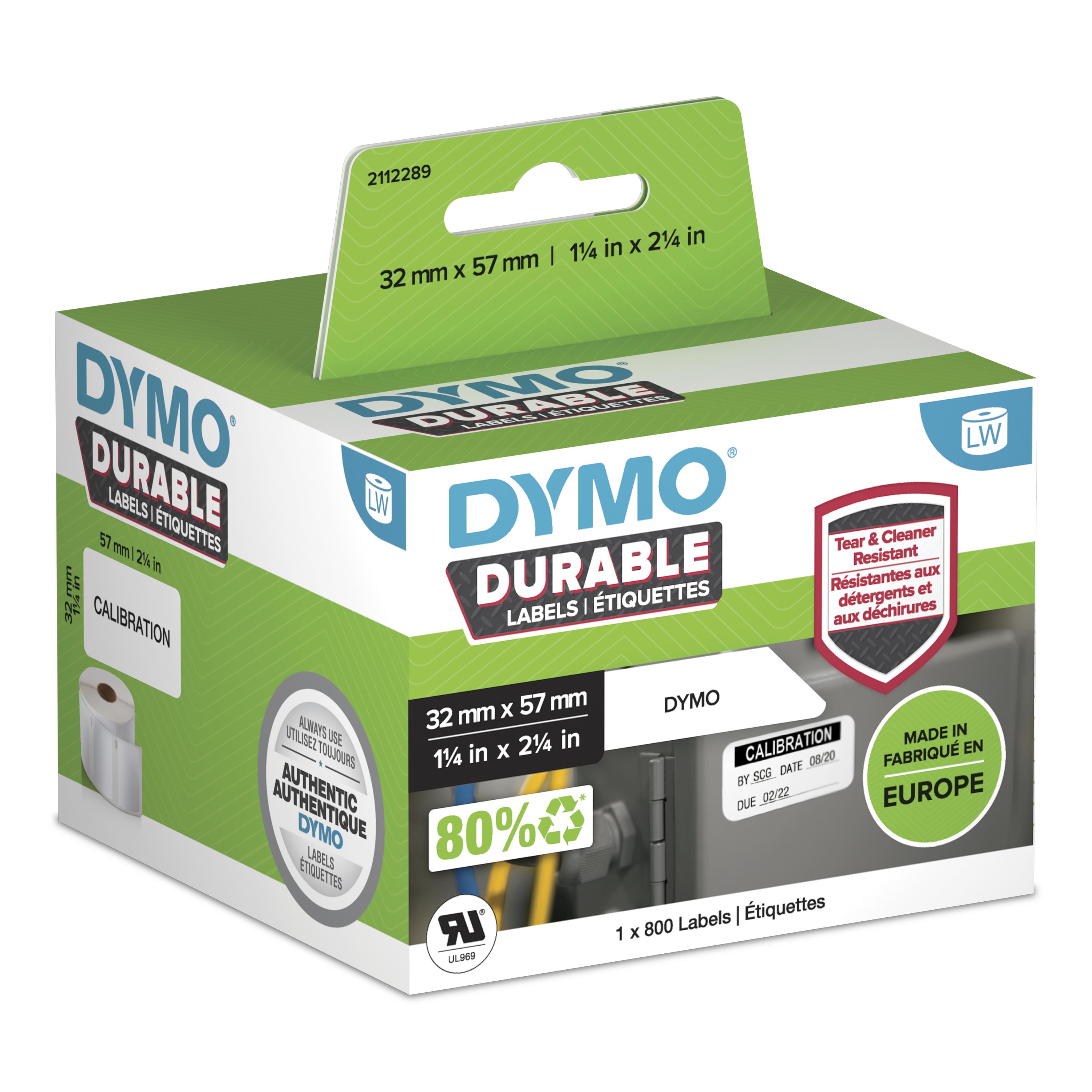 DYMO Etikettenrolle für Etikettendrucker 1933084 weiß, 57,0 x 32,0 mm, 1 x 800 Etiketten