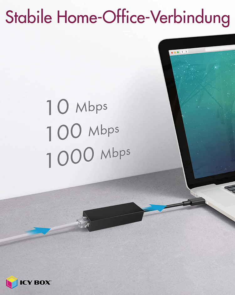 USB 3.2 Gen 1 Adapter IB-AC501a, USB-A Stecker > RJ-45 Buchse