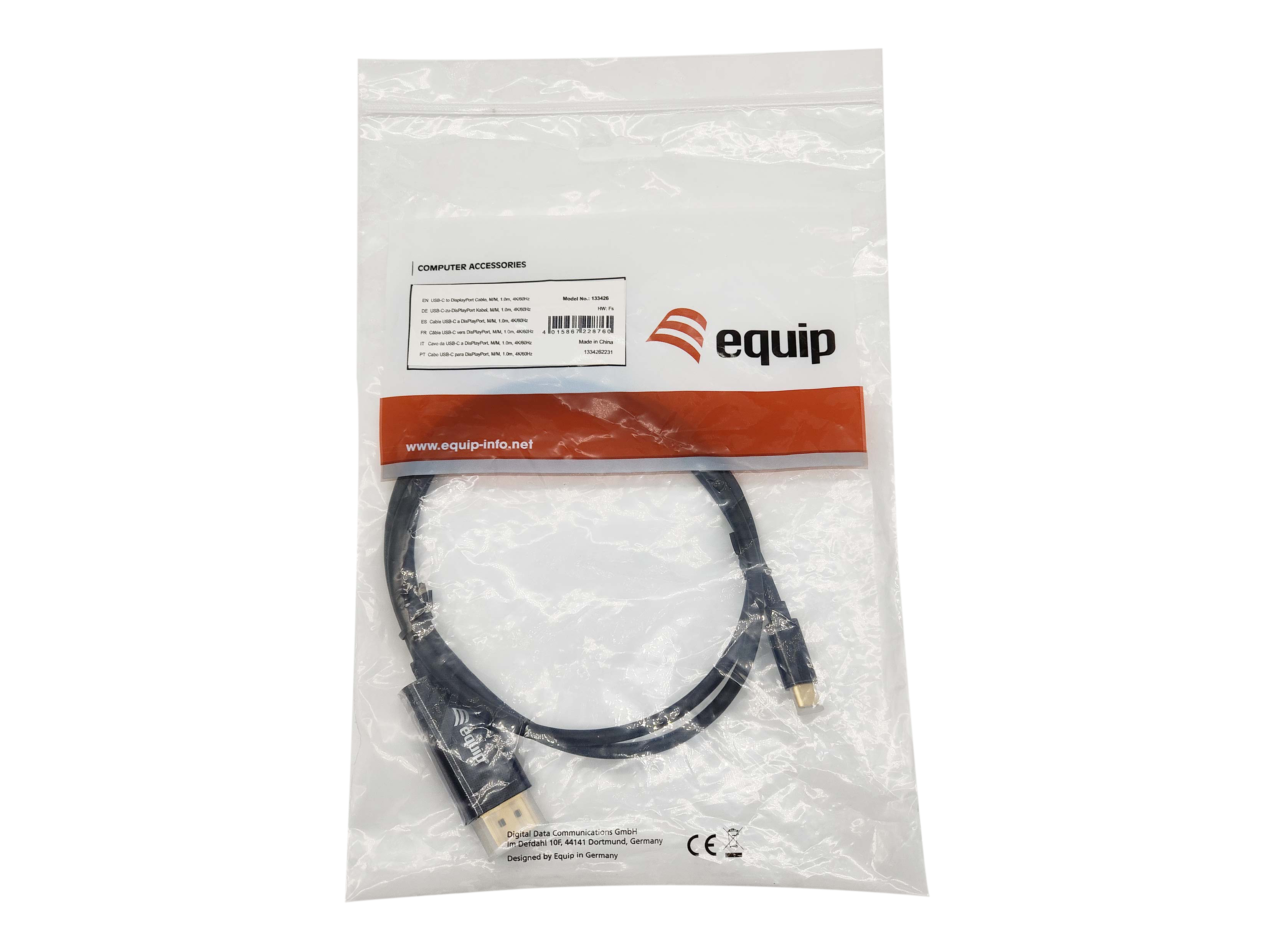 Equip Adapter USB-C->DisplayPort St/St 4K/ 60Hz 1.00m PVC