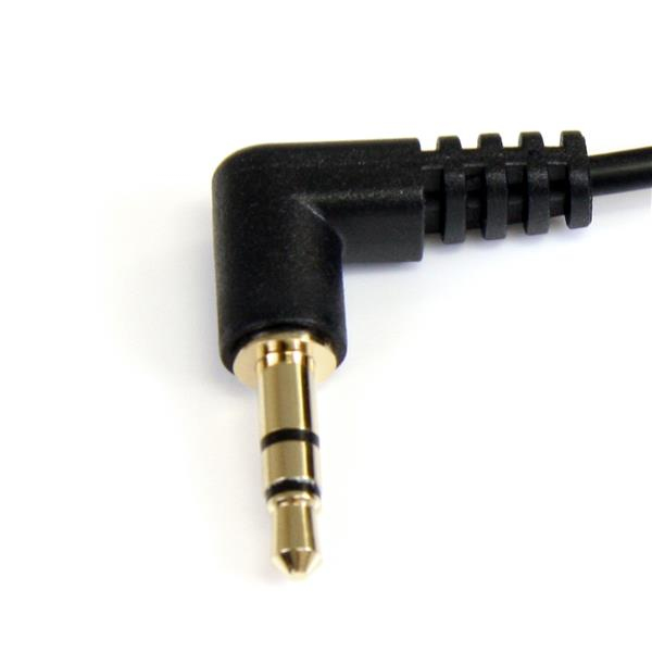 STARTECH.COM 1 ft Slim 3.5mm Right Angle Stereo Audio Cable - M/M