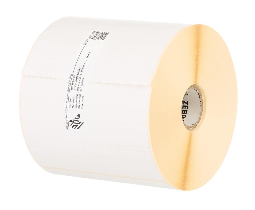 ZEBRA Etikettenrollen für Etikettendrucker 800284-605 weiß, 102,0 x 152,0 mm, 12 x 475 Etiketten