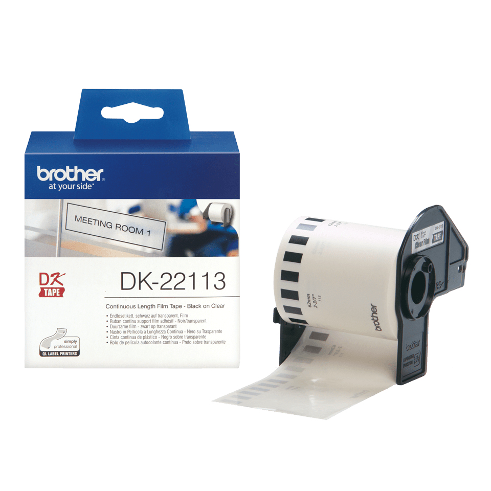 brother Endlosetikett für Etikettendrucker DK22113 transparent, 62,0 mm, 1 x 1 Etiketten