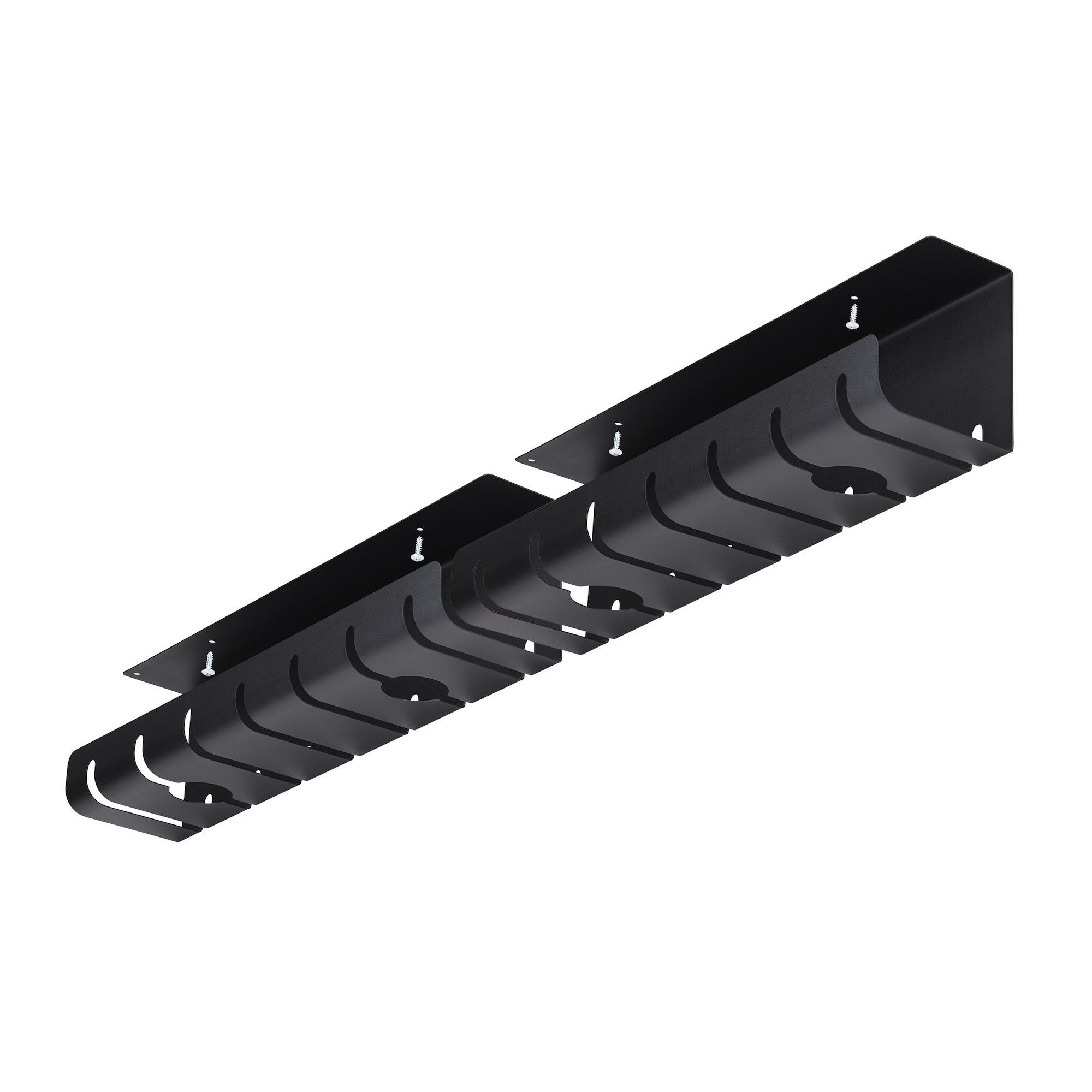 STARTECH.COM 2er-Pack Untertisch Kabelmanagement Tray 53cm Länge pro Ablage Metall Schlitz Kabelorganizer Schraubmontage Schwarz TAA