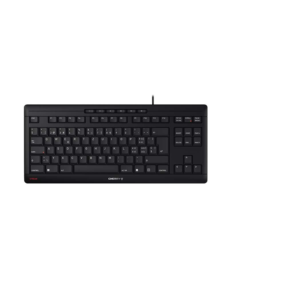 CHERRY STREAM Tastatur Wired CH 1.80m TKL 80% schwarz/grau