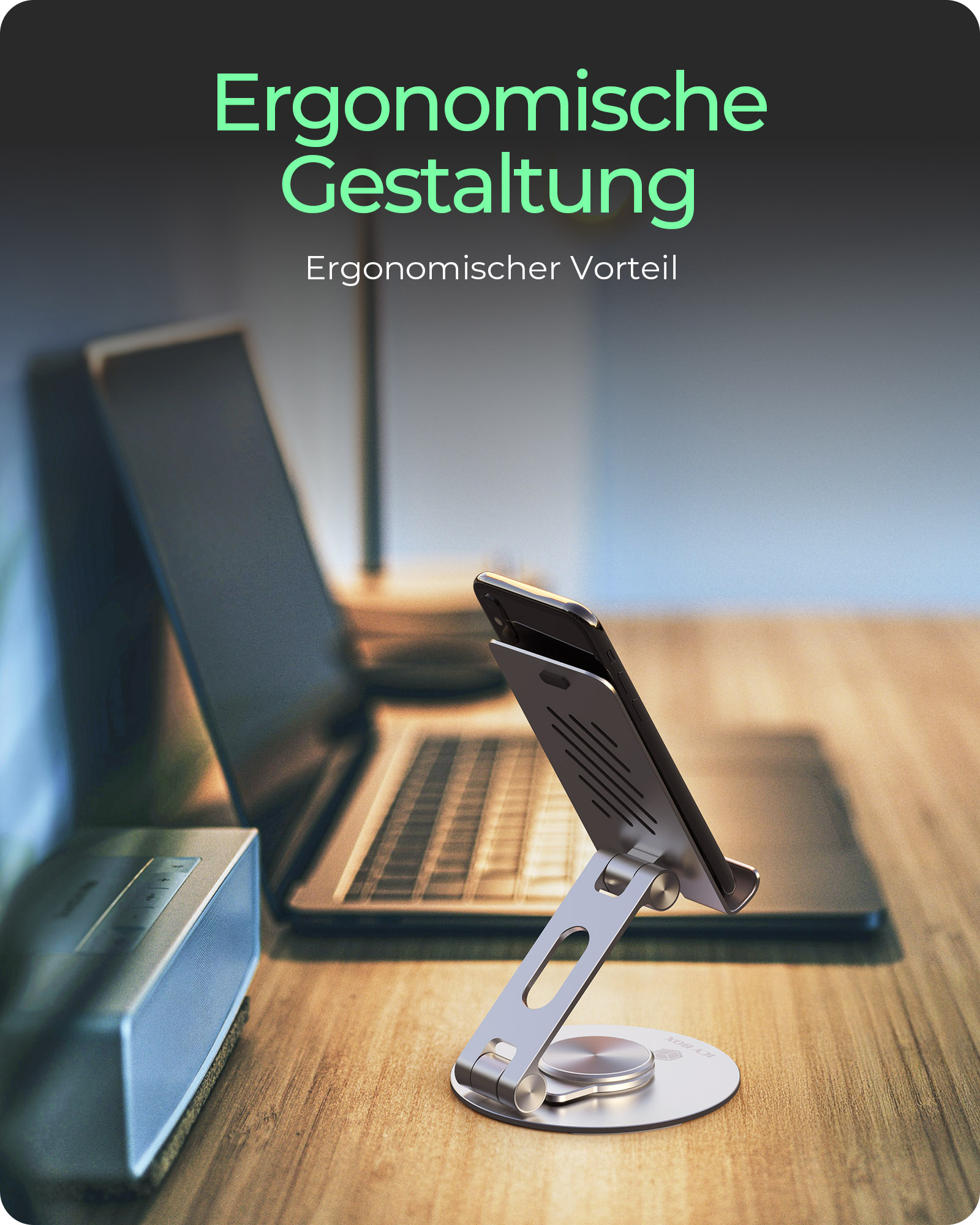 Smartphone- und Tablet-Ständer IcyBox 360° drehbar
