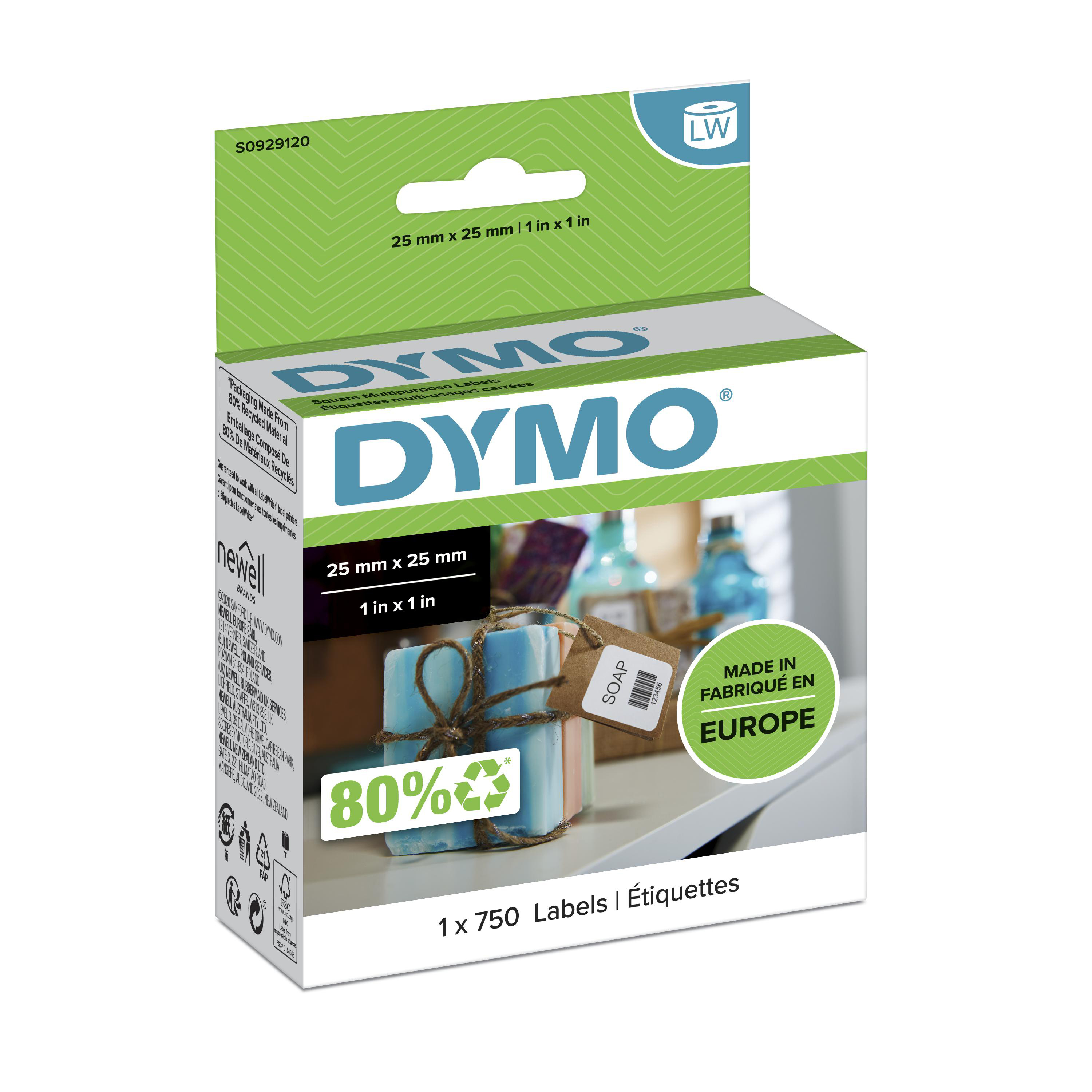 DYMO LW-Vielzwecketiketten quadr. 25x 25mm 750St/Rolle