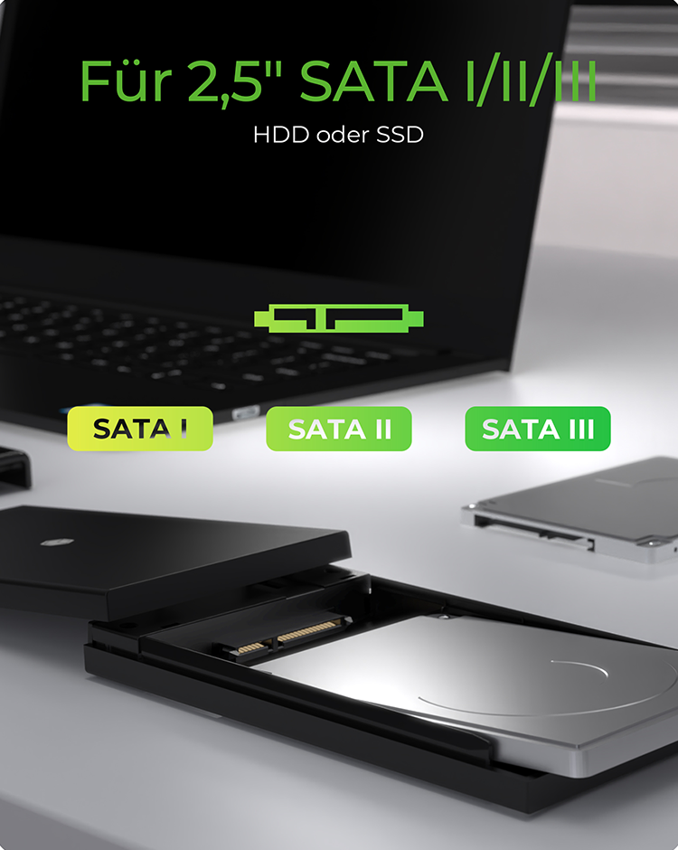 Geh. IcyBox USB 3.2 Gen1 Type-C für 2,5SSD