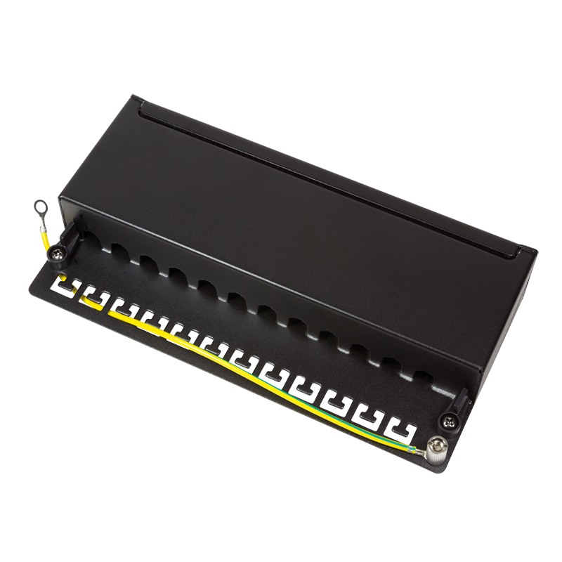Logilink Patchpanel Tisch/Wand Cat.6 STP 12 Ports, schwarz