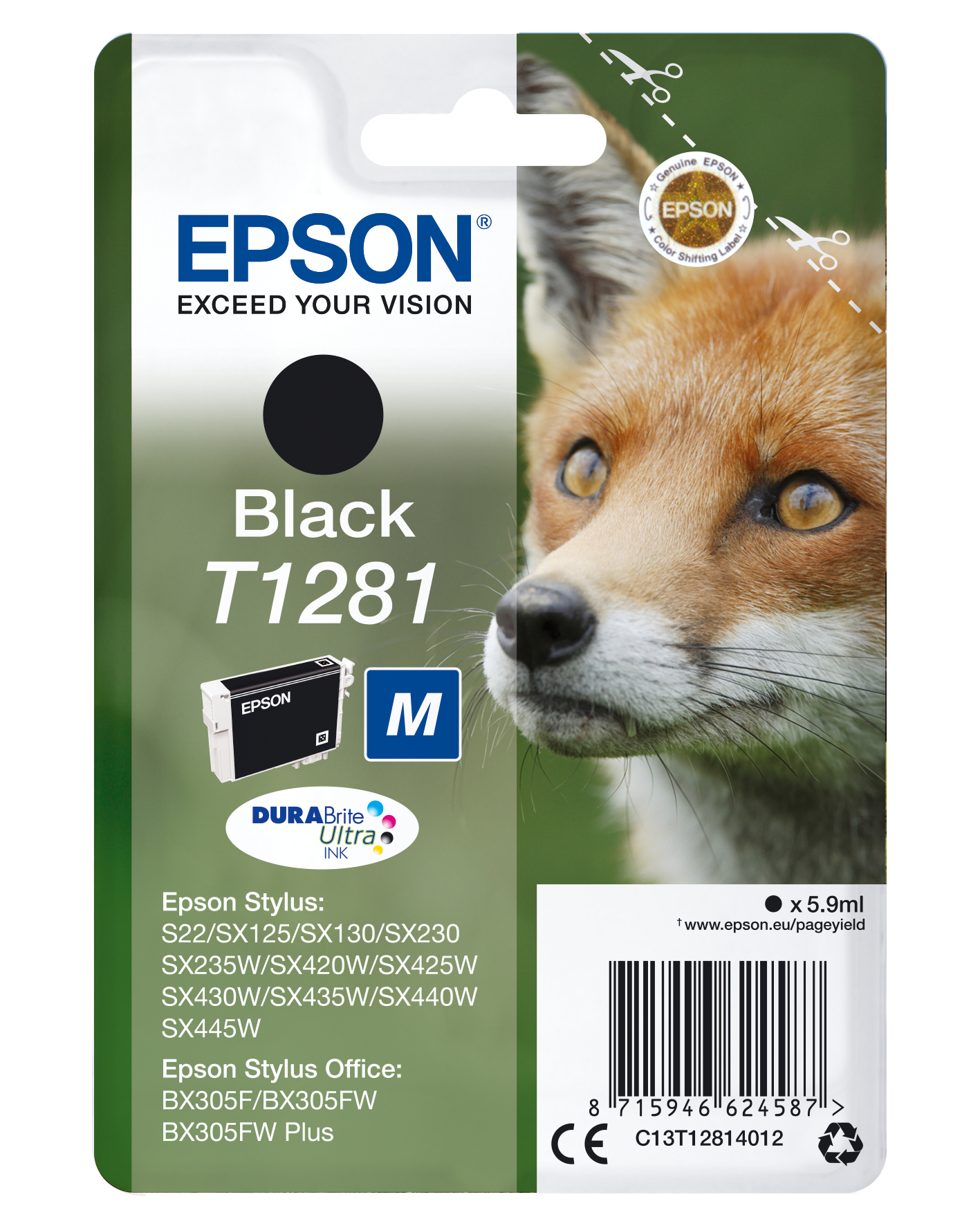 EPSON T1281M (Fuchs) schwarz Druckerpatrone