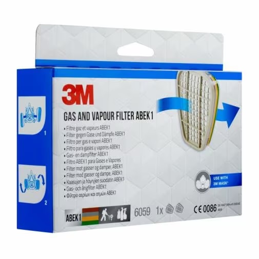 3M Filter für Atemschutzmasken 6059 ABEK1 EN 14387:2004 + A1:2008 ABEK1, 1 Paar
