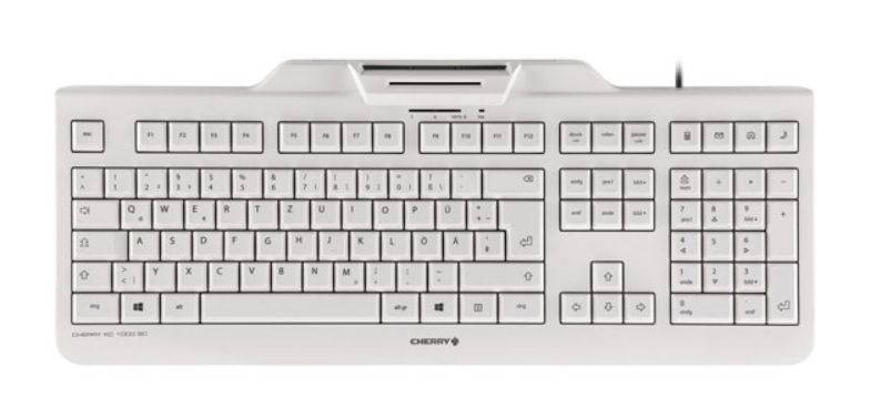 CHERRY KC1000SC Tastatur Wired CH 1.80m +SmartCard weiß/grau