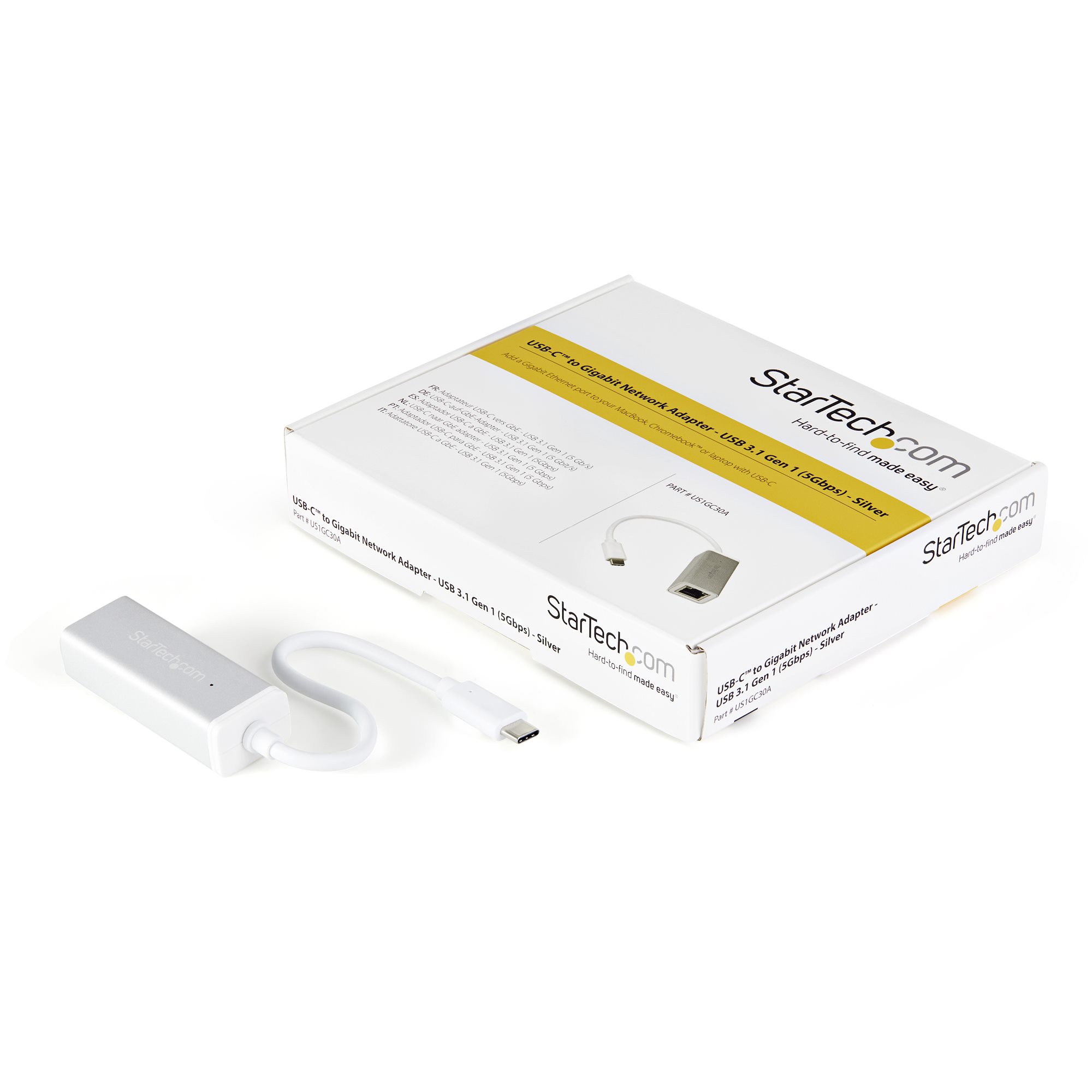 StarTech.com USB-C Gigabit Ethernet Adapter Aluminium Thunderbolt 3 kompatibel Silber