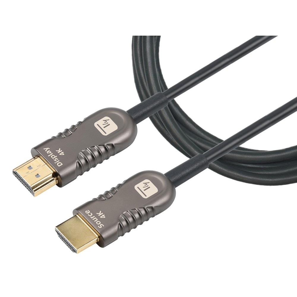 TECHLY HDMI 4K 60Hz AOC LWL Kabel 2xHDMI Stecker 19polig Laenge 10m Hohe Bestaendigkeit bei EMI und RFI