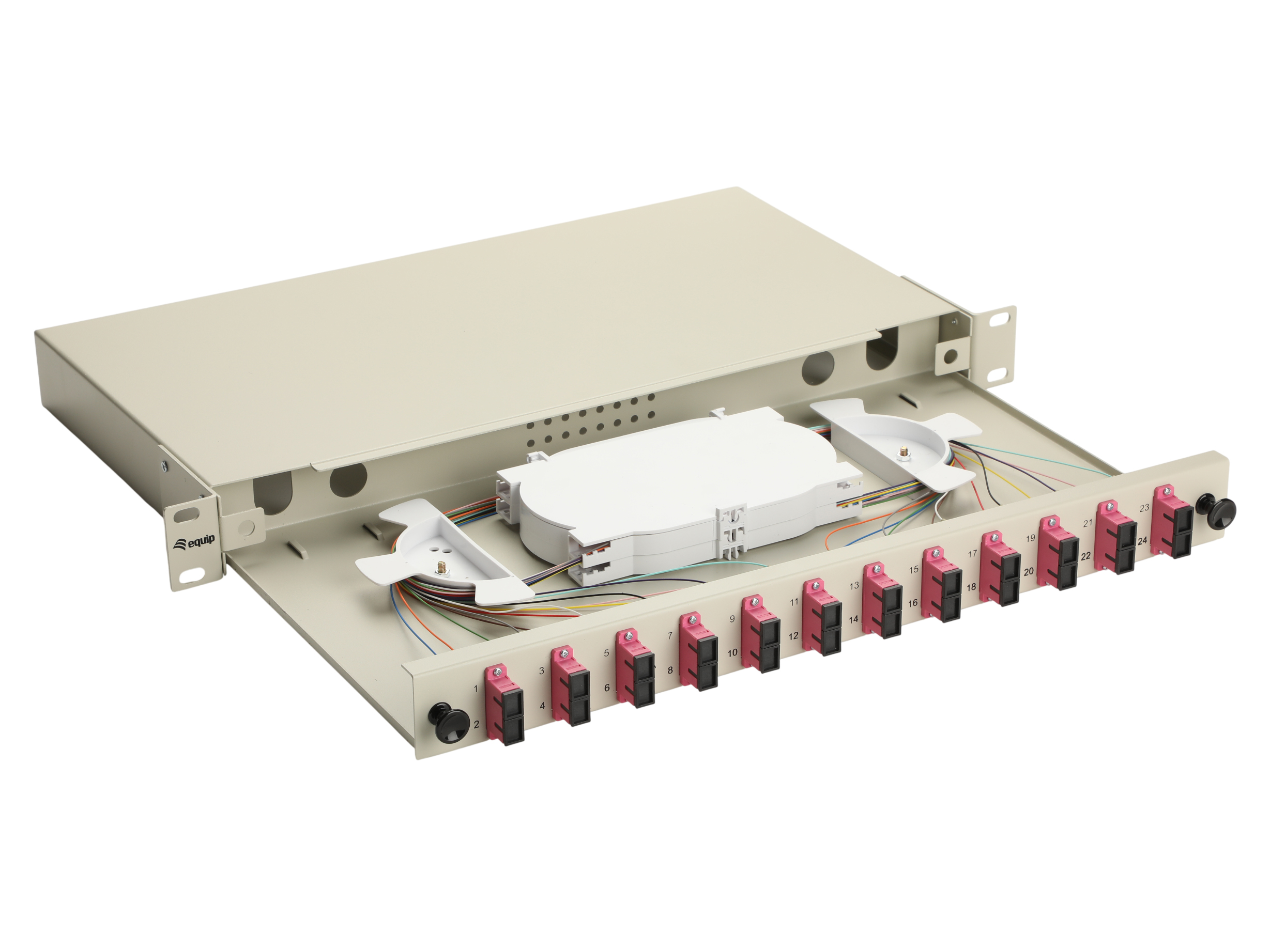 Equip LWL-Spleißkasten 12-Port SC-Duplex OM4 1U komplett gr
