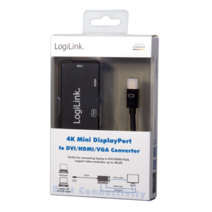 Logilink 4K Mini DisplayPort 1.2 zu DVI/HDMI/VGA Adapter