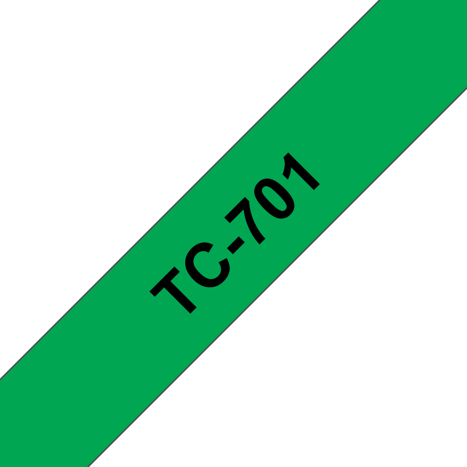 brother Schriftband TC-701 TC701, 12 mm, schwarz auf grün, 1 St.