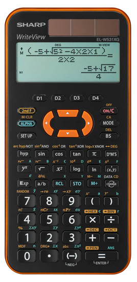 SHARP EL-W531XG Wissenschaftlicher Taschenrechner schwarz/orange