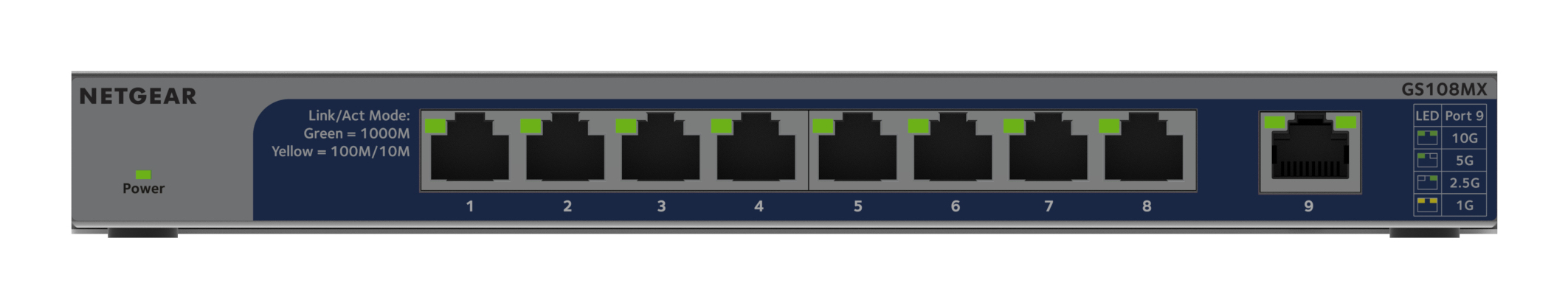 8X 1G PORT UNMANAGED SWITCH 10G/MULTI-GIG UPLINK PORT