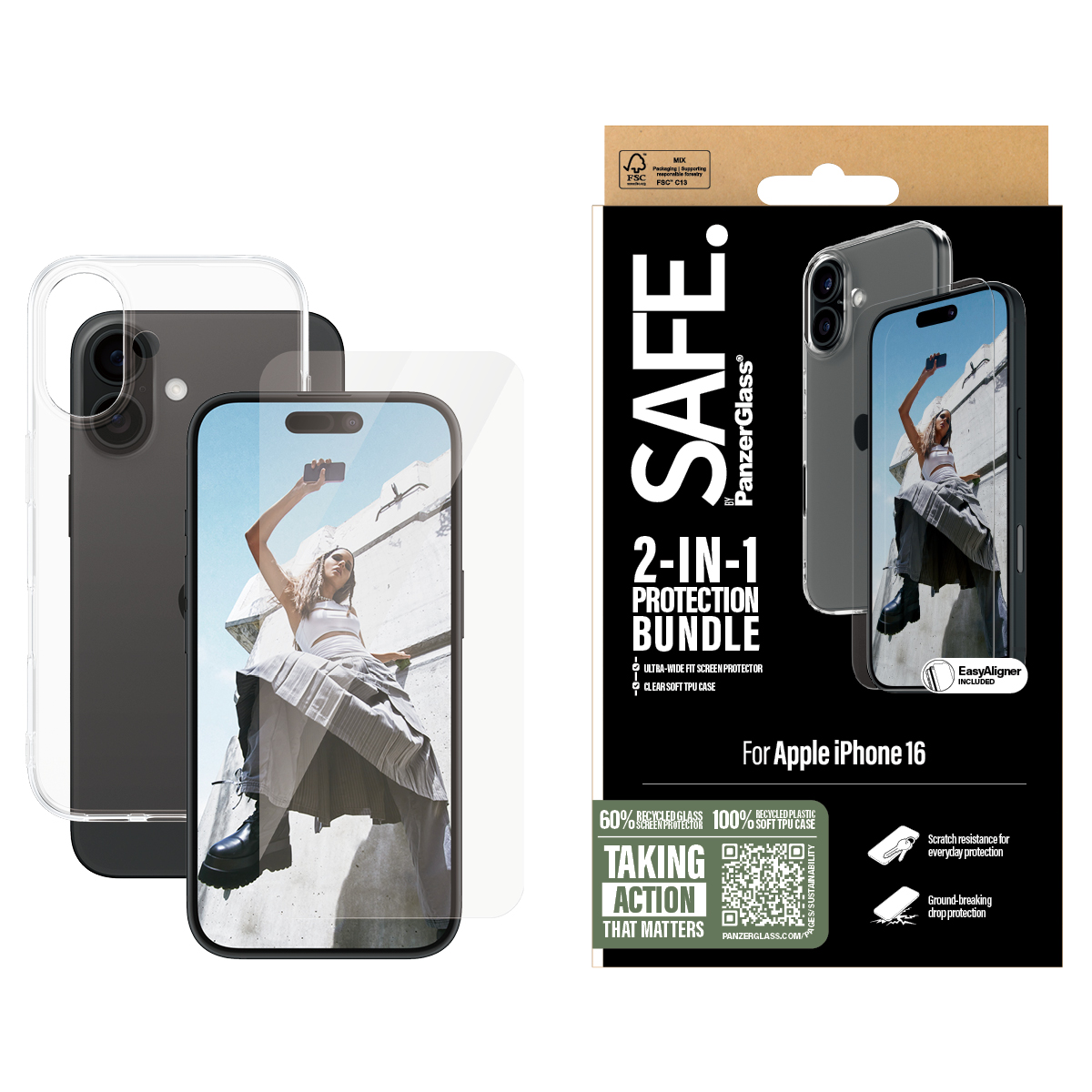 SAFE BY PANZERGLASS 2-IN-1 PROTECTION BUNDLE IPHONE 16 6.1I