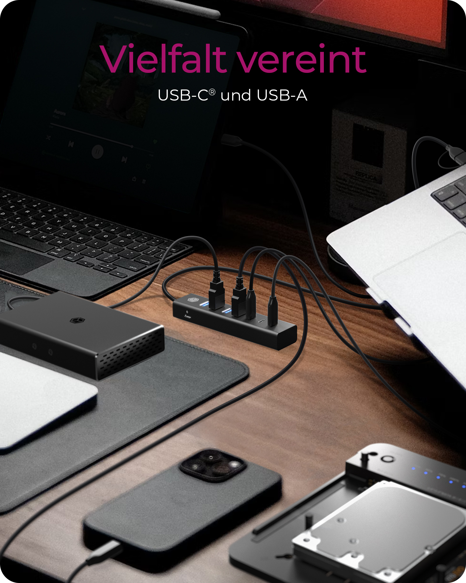 Hub IcyBox 7-Port IB-HUB1737-C3 USB 3.2 Type-C/Type-A