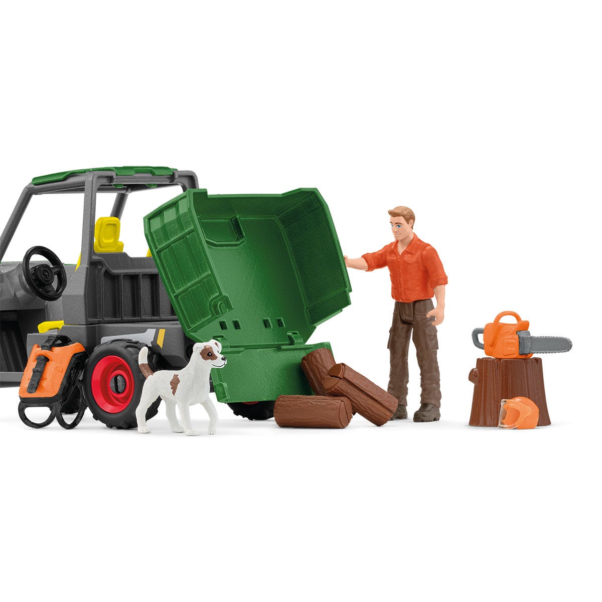 Farm World Waldbauer mit Fahrzeug, Spielfigur
