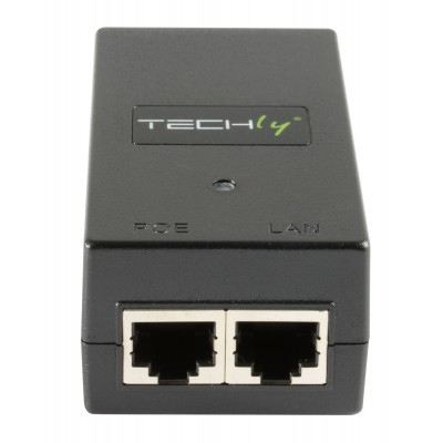 TECHLY PoE Injector Injektor 1 Port 48 V DC IEEE 802.3af kompatibel Class 3 PoE 15 Watt 10/100