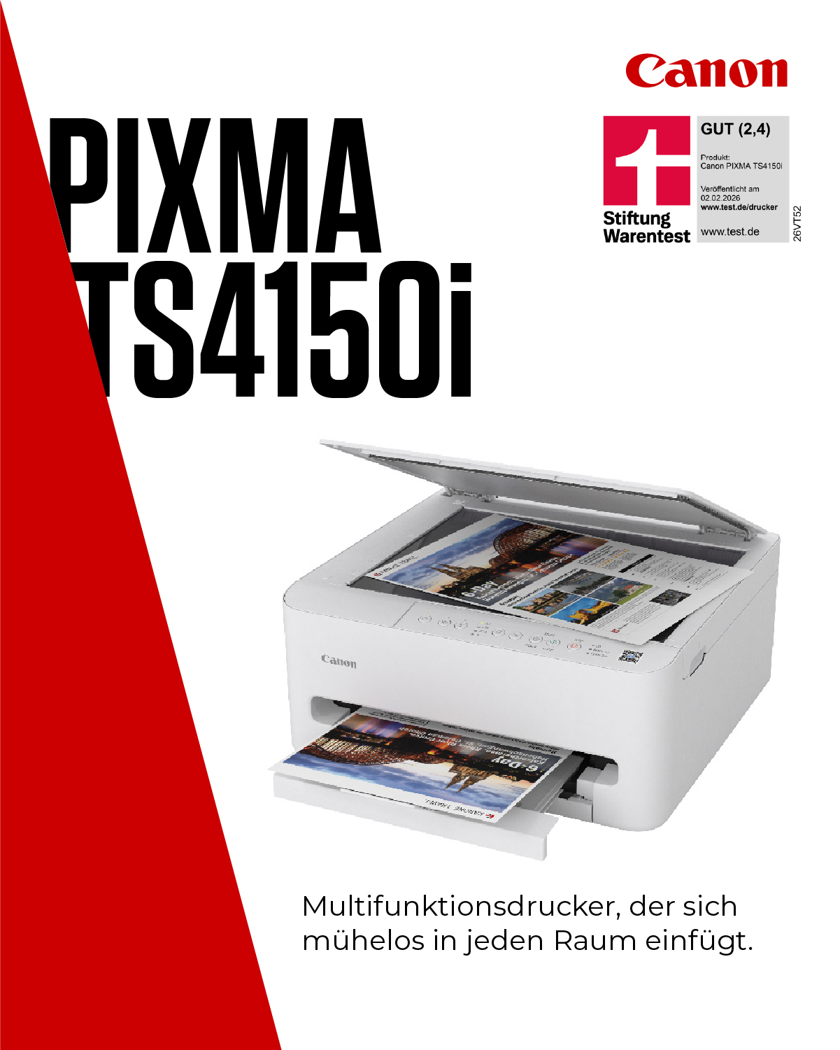 Canon PIXMA TS4150i 3 in 1 Tintenstrahl-Multifunktionsdrucker weiß