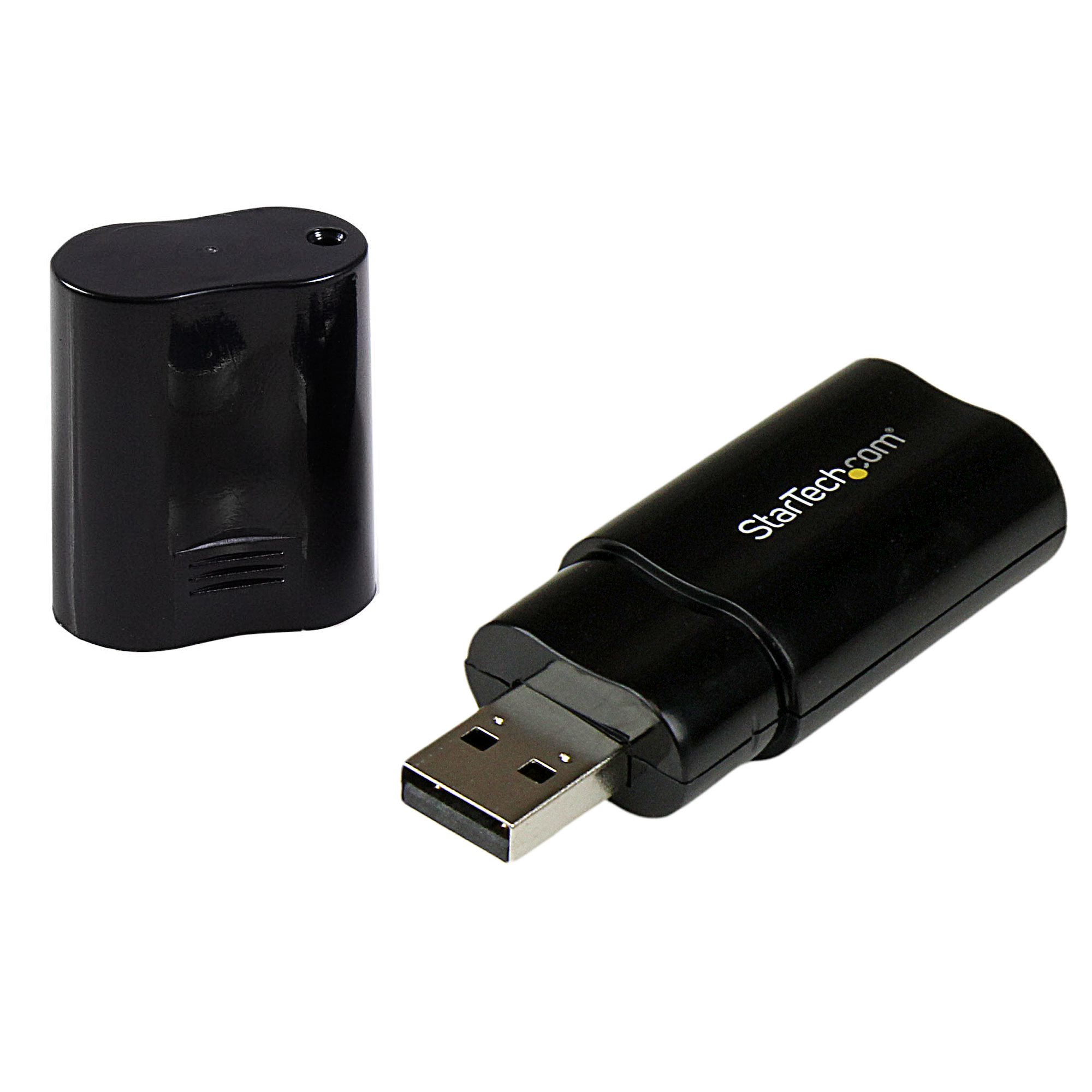 StarTech.com ICUSBAUDIOB USB Audio Adapter externe Soundkarte Schwarz 2x 3,5mm Klinke