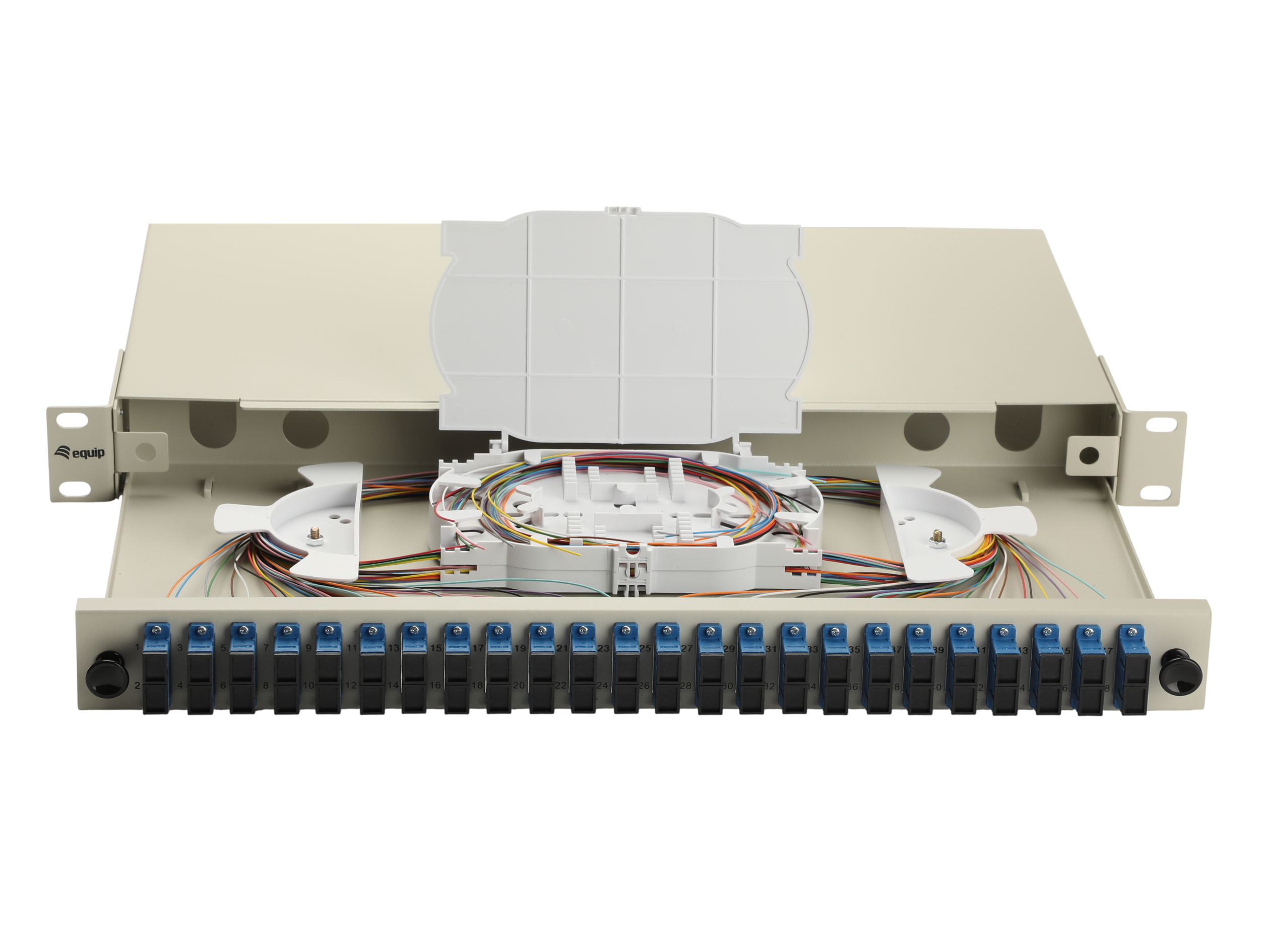 Equip LWL-Spleißkasten 24-Port SC-Duplex OS2 1U komplett gr