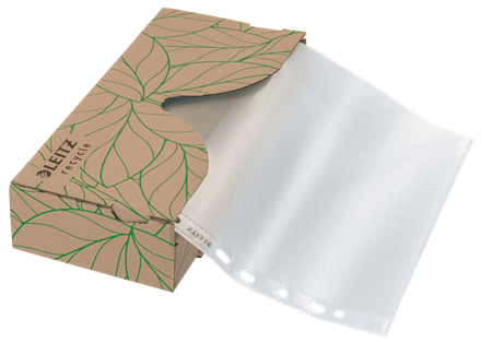 LEITZ Prospekthüllen Recycle 4022 DIN A4 transparent genarbt 0,07 mm, 40 St.