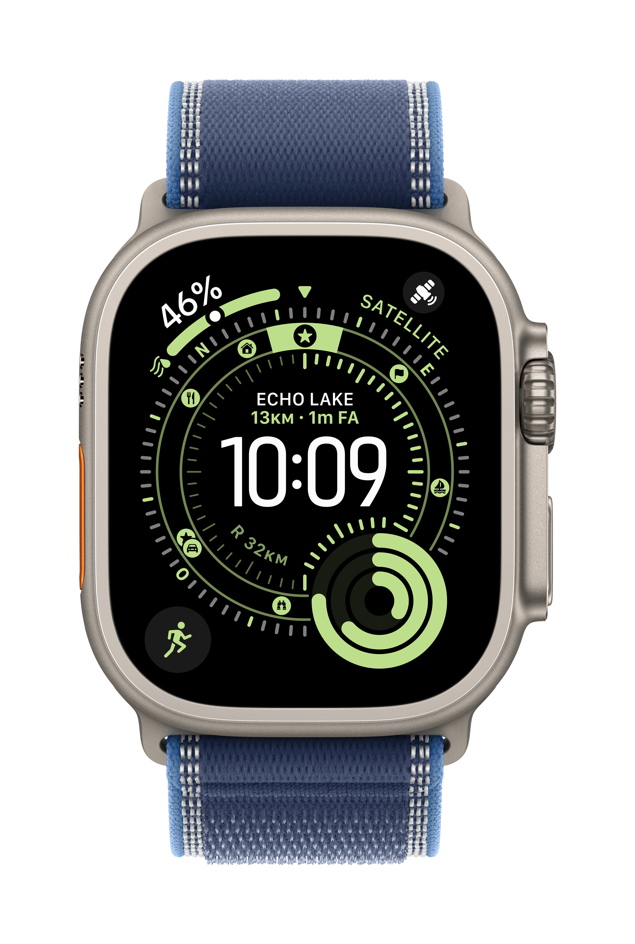 49MM BLUE/BRIGHT BLUE TRAIL LOOP M/L NATURAL TITANIUM FINISH
