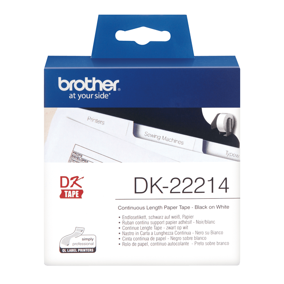 brother Endlospapierrolle für Etikettendrucker DK22214 weiß, 12,0 mm, 1 x 1 Etiketten