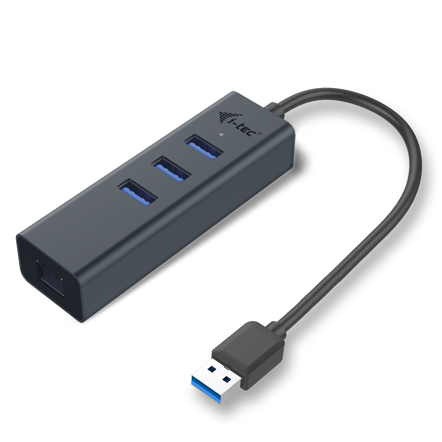 I-TEC USB 3.0 3-PORT HUB + GLAN 3X USB 3.0 RJ-45 SPACE GREY
