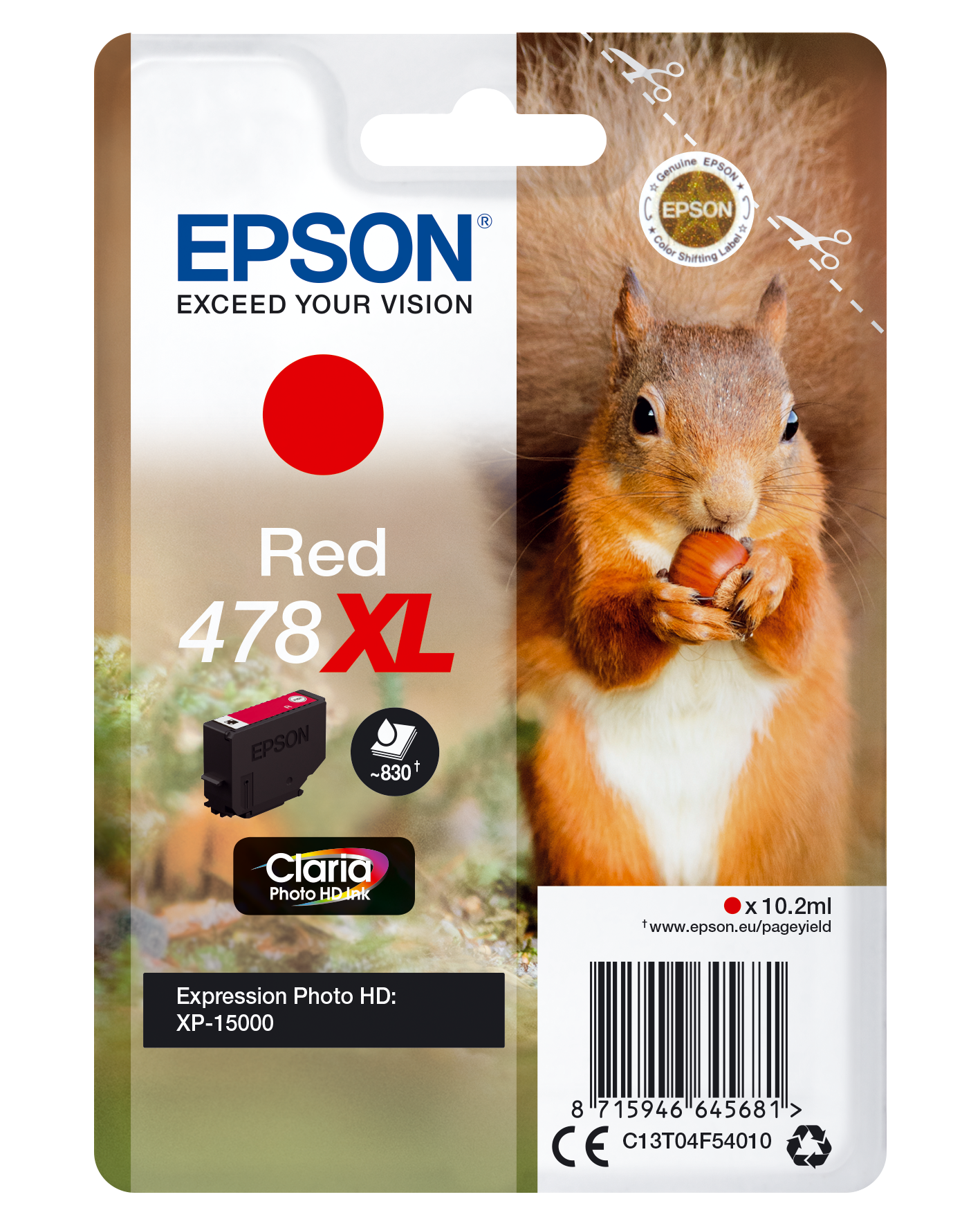 EPSON 478XL/T04F54 (Eichhörnchen) rot Druckerpatrone