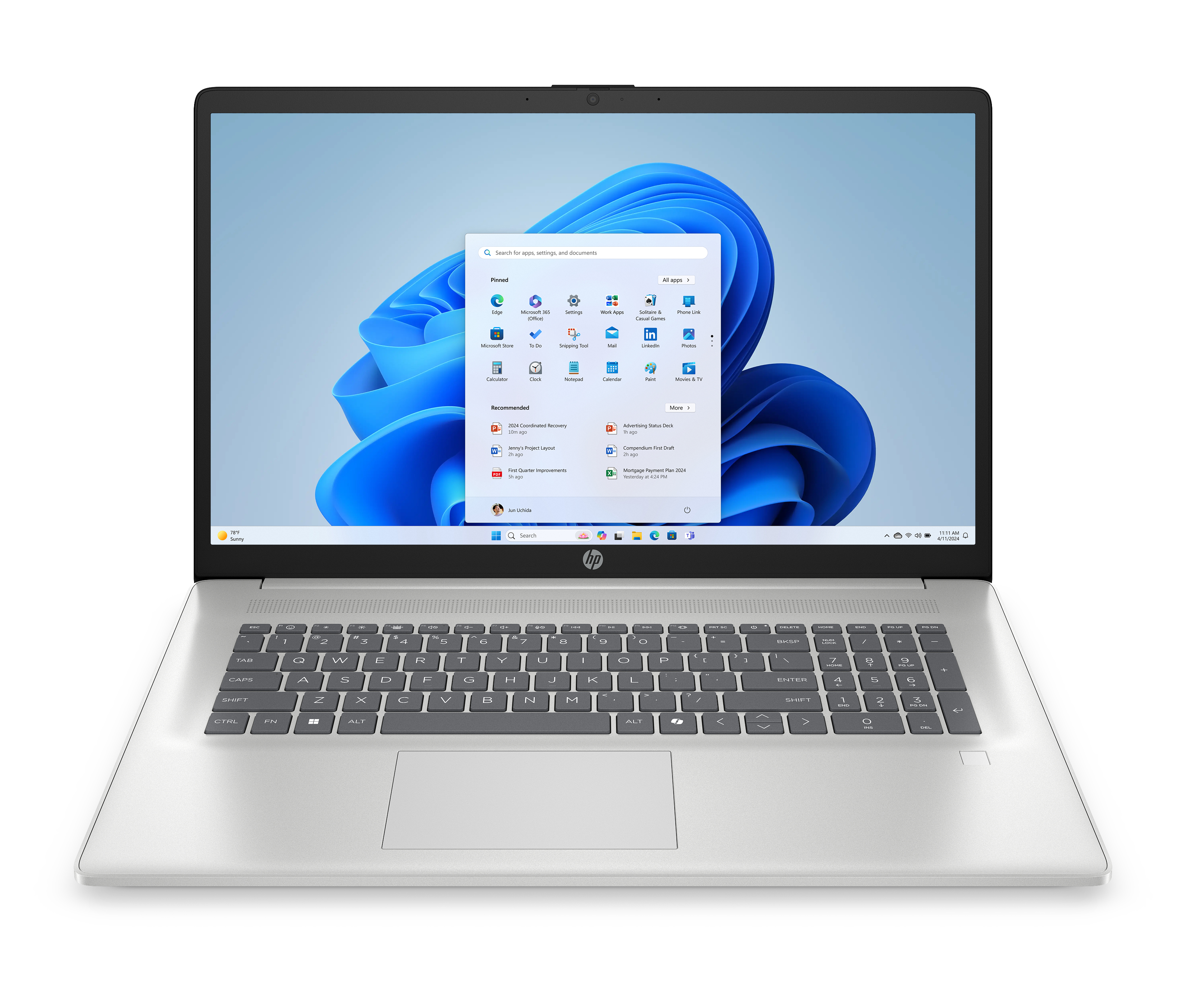 HP 17-cp2640ng Laptop 43,9 cm (17,3 Zoll), 8 GB RAM, 512 GB SSD, AMD Ryzen 3 7320U