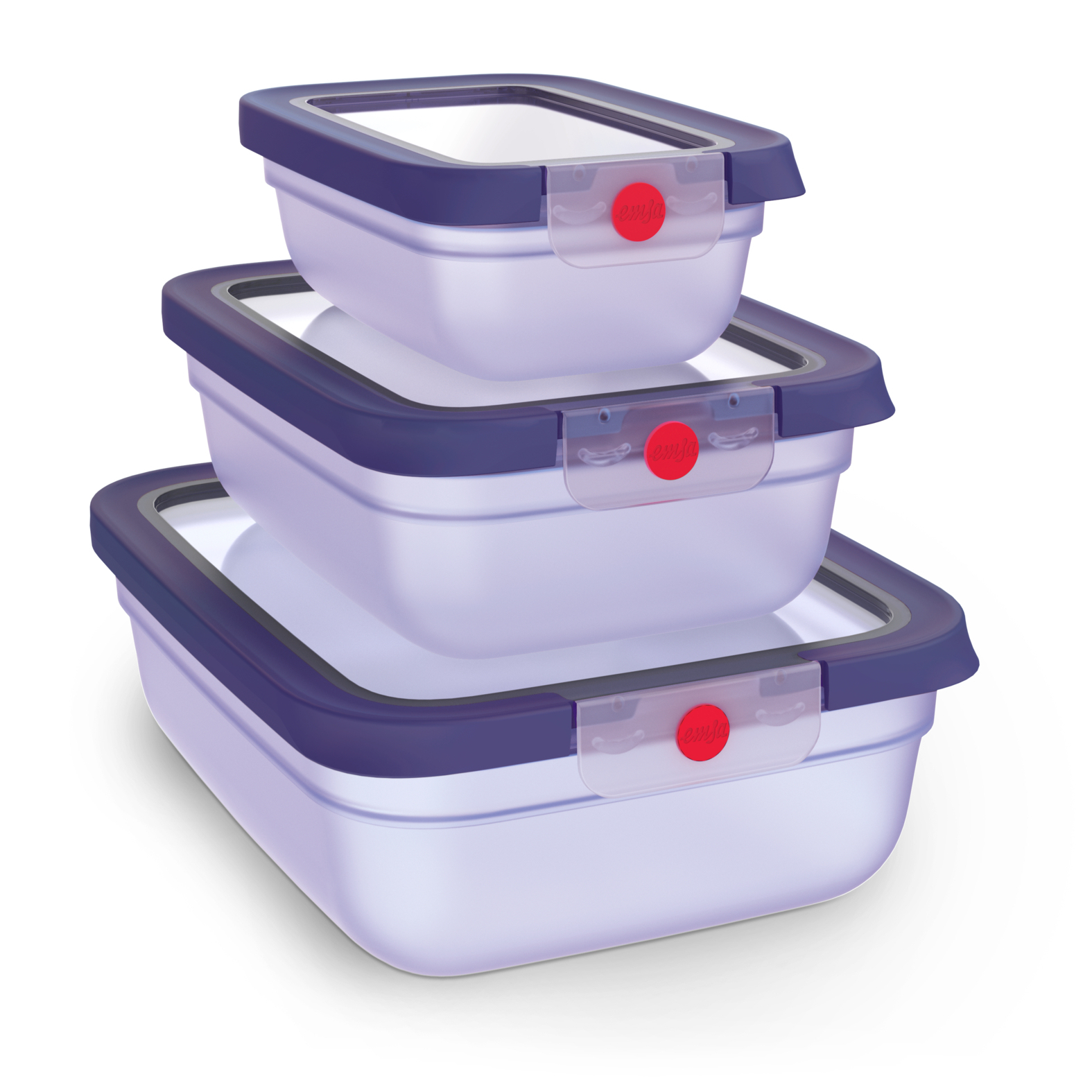 emsa Frischhaltedosen-Set ONECLICK violett 0,5/1,2/2,3 l, 3 St.