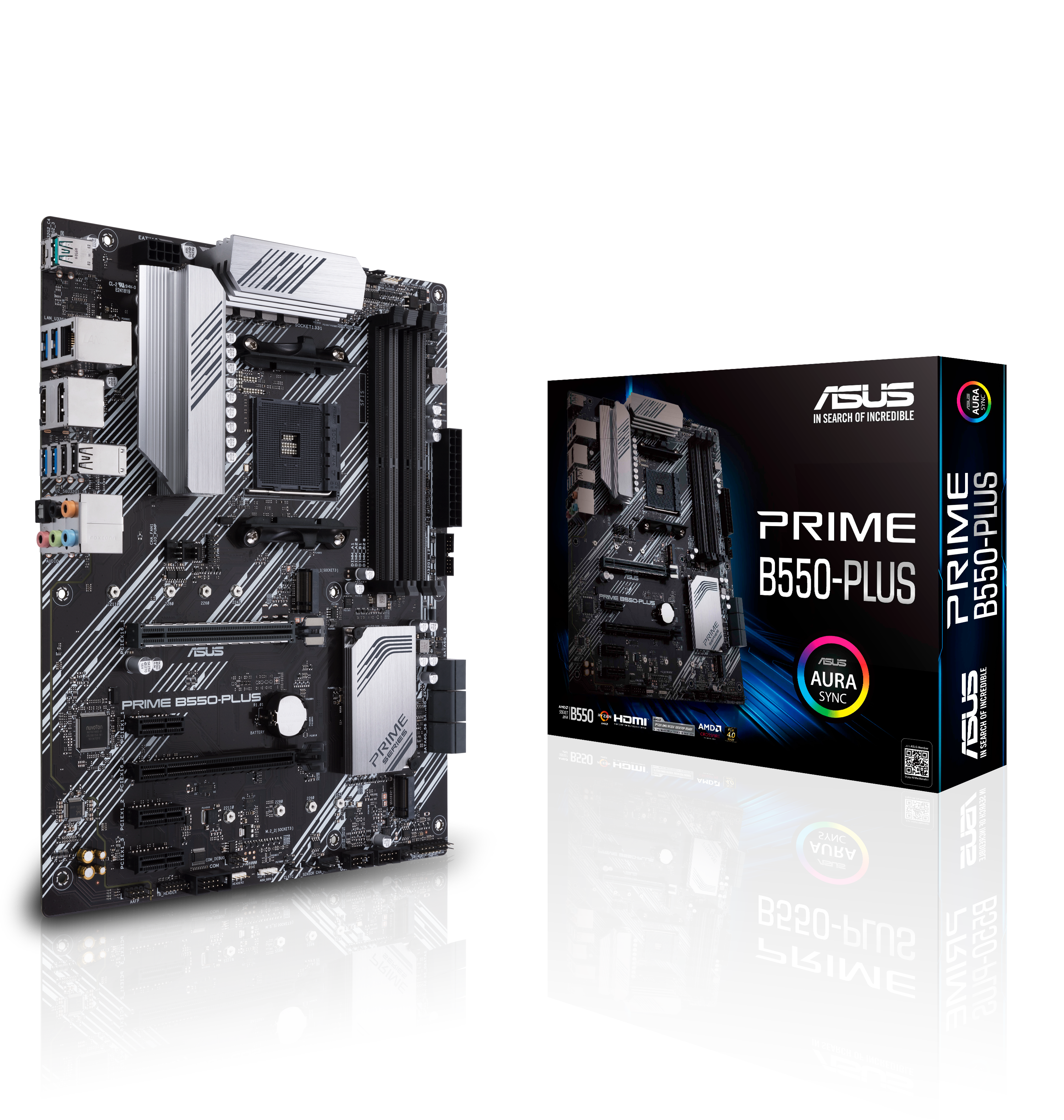 ASUS PRIME B550-PLUS AMD AM4 Socket ATX DDR4 3rd Gen AMD Ryzen Dual M.2 PCIe 4.0 1 Gb Ethernet USB 3.2 Gen 2 Type-A and Type-C