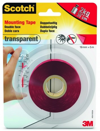 Scotch FIX™ TRANSPARENT doppelseitiges Klebeband 19,0 mm x 5,0 m, 1 Rolle
