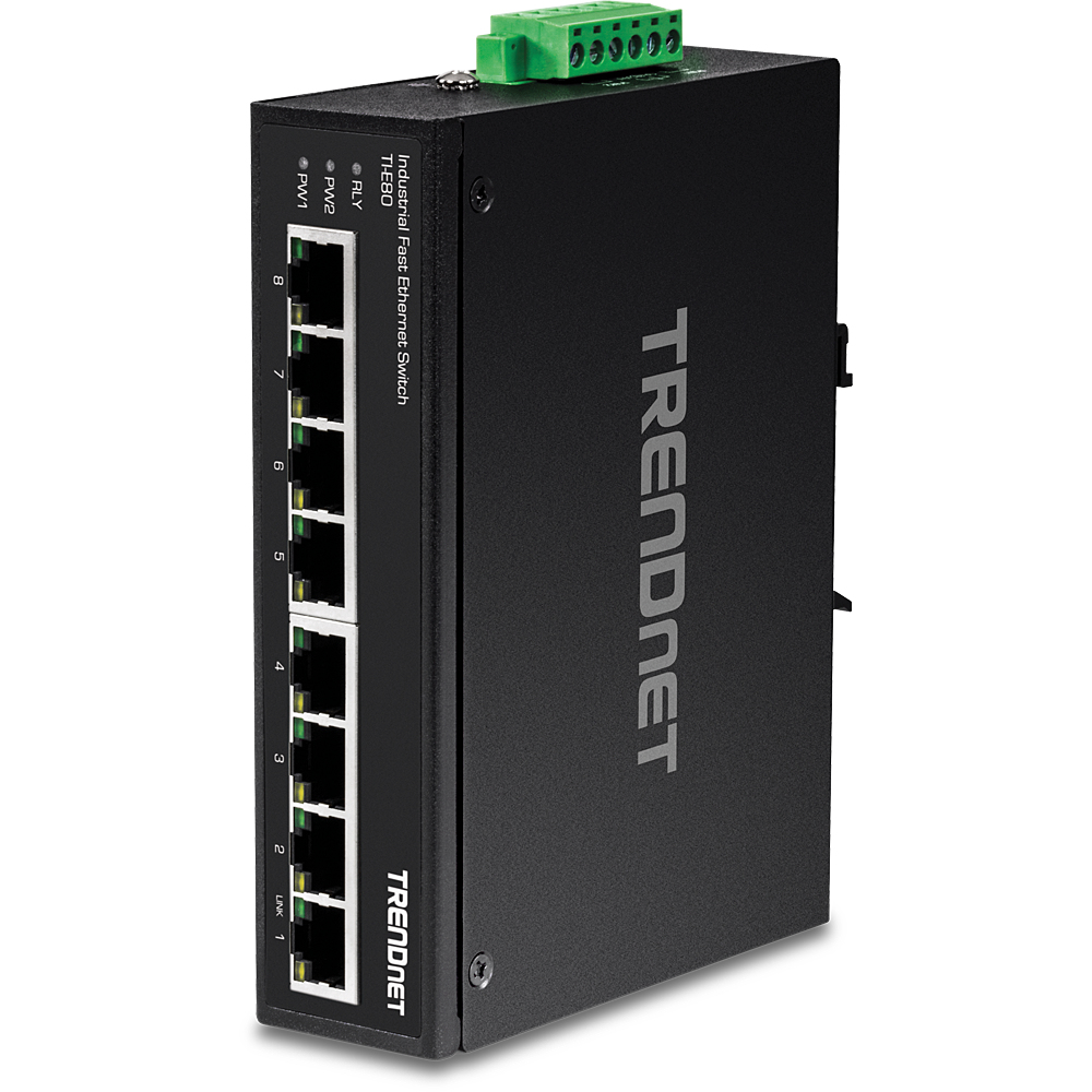 TRENDnet Industrie Switch 8 Port Fast Ethernet L2 DIN-Rail