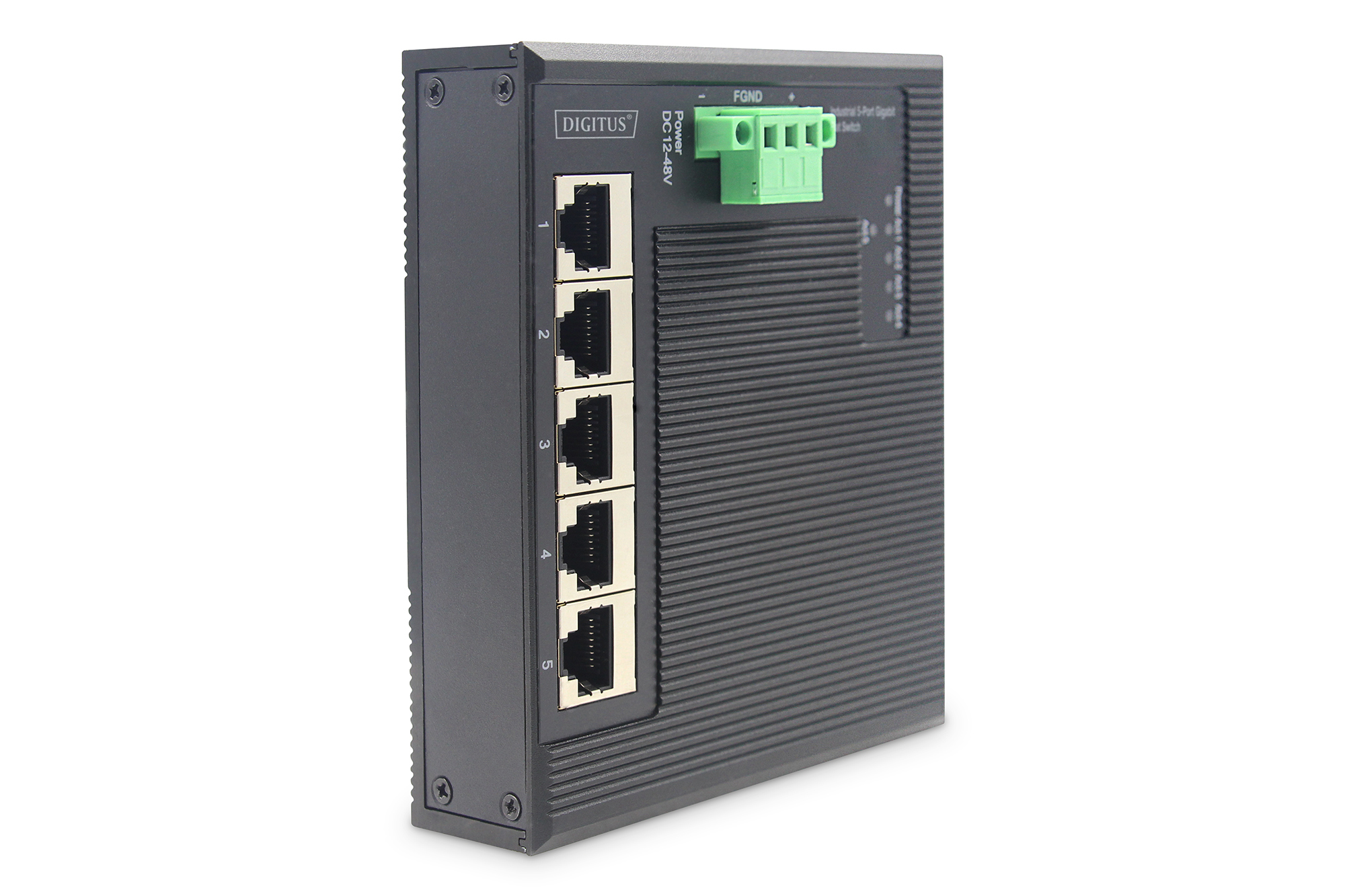 DIGITUS Switch Ind. 5-Port Gigabit Flat Unmanaged schwar