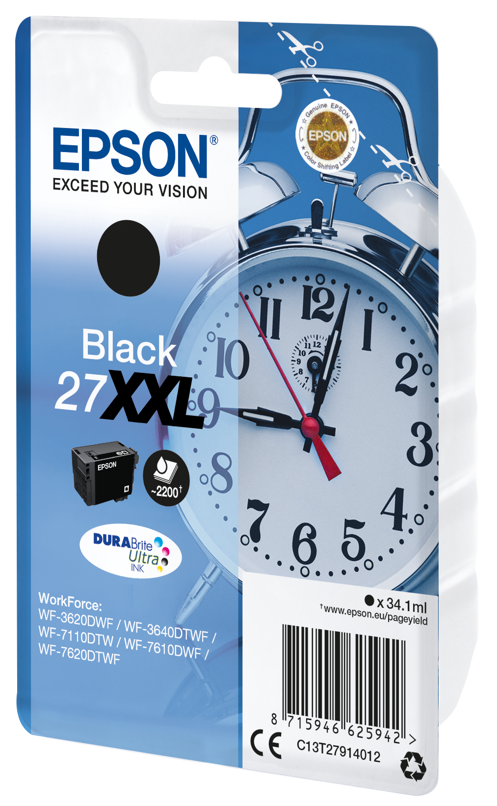 EPSON 27XXL / T2791XXL (Wecker) schwarz Druckerpatrone
